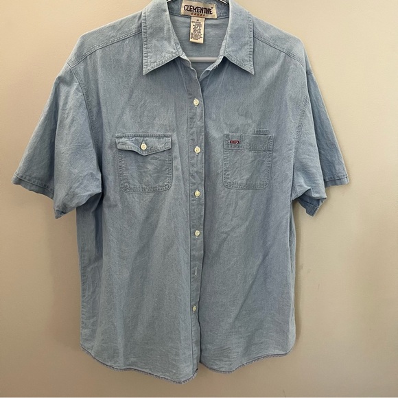 Clementine Vintage Woman’s Blue Jean Button Down Shirt Size Medium - Picture 1 of 5